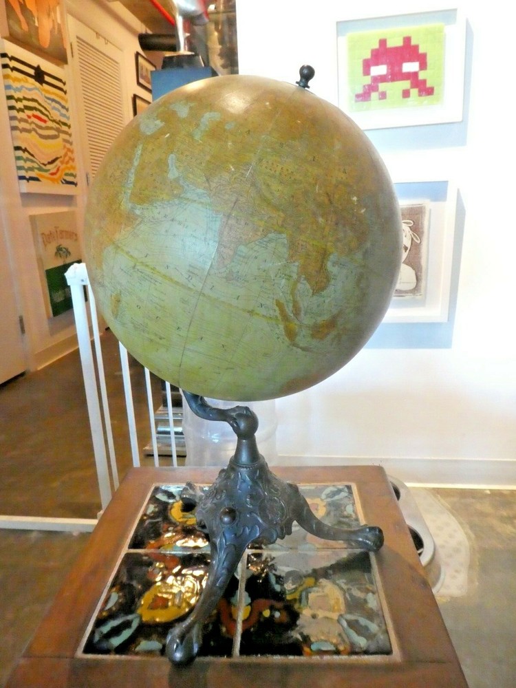 1920'S RAND MCNALLY TERRESTRIAL GLOBE "AS IS "