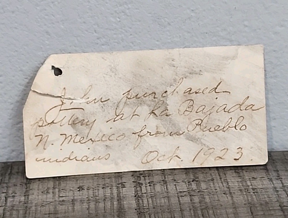 Isleta Pueblo Indian Pottery Bowl With Braided Handle