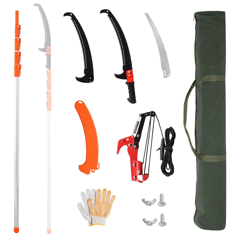 Tree Pruner Pole 7.2-24ft Saw Branch Limb Pruning Cutter Trimmer Extendable Shaf