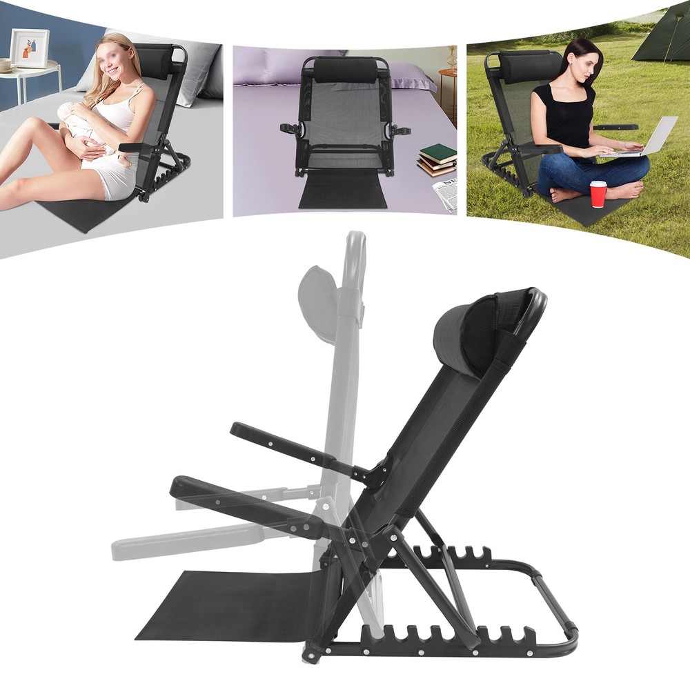 Adjustable Lifting Bed Backrest W/ Armrest Portable Backrest seat for Tatami