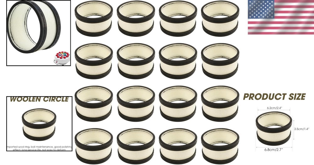 Versatile 16 Laps Pool Ball Cleaner Attachments - Efficient Polishing Rings