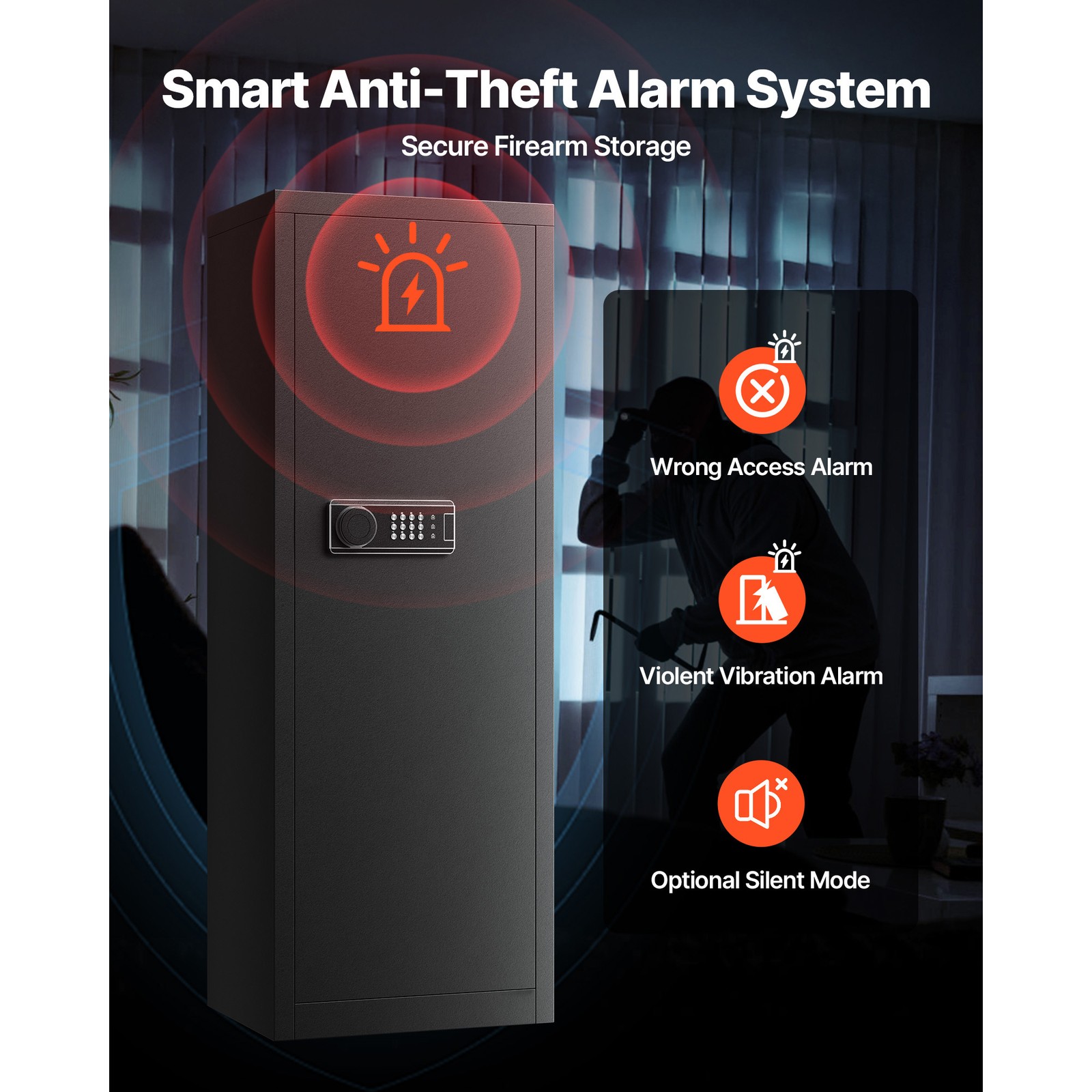 Uimoso 6-8 Gun Safe Long Gun Cabinet for Rifles & Pistols with Key and Password