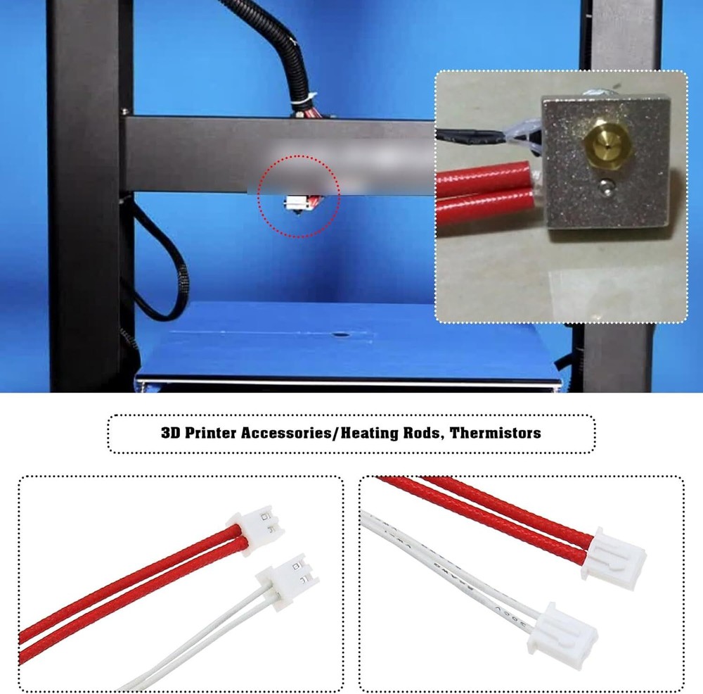 4PCS Heating Rod Thermistor Set 3D Printer Hotend Temperature Sensor Kit