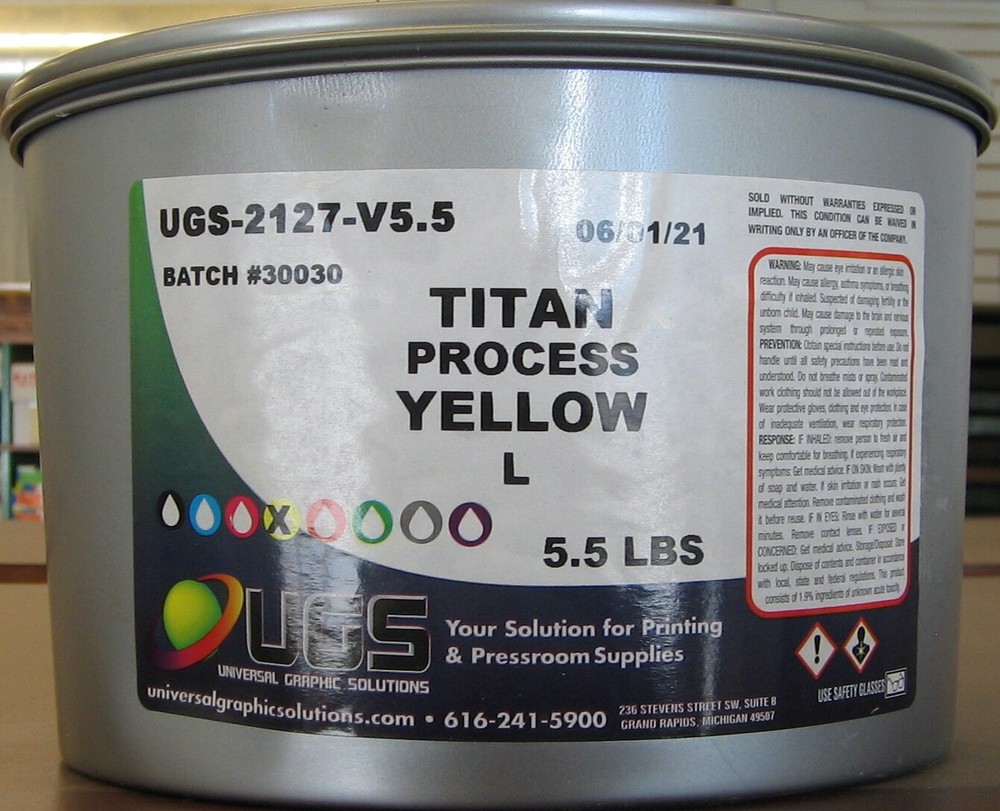 Universal Graphic Solutions Printing Ink Titan Process Yellow 5.5# dated 2021