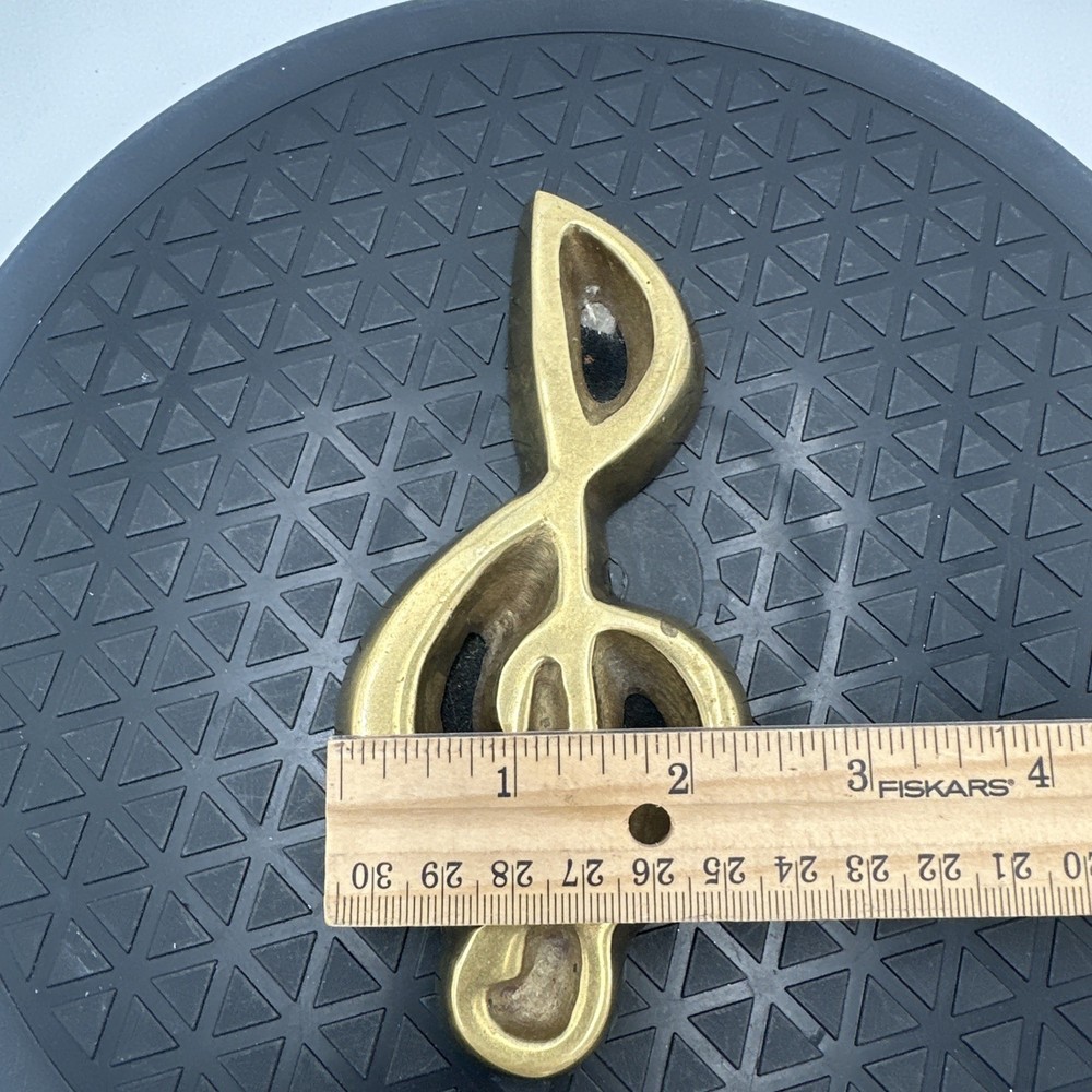 Vintage Fritz Solid Brass Music Note , Paper Weight