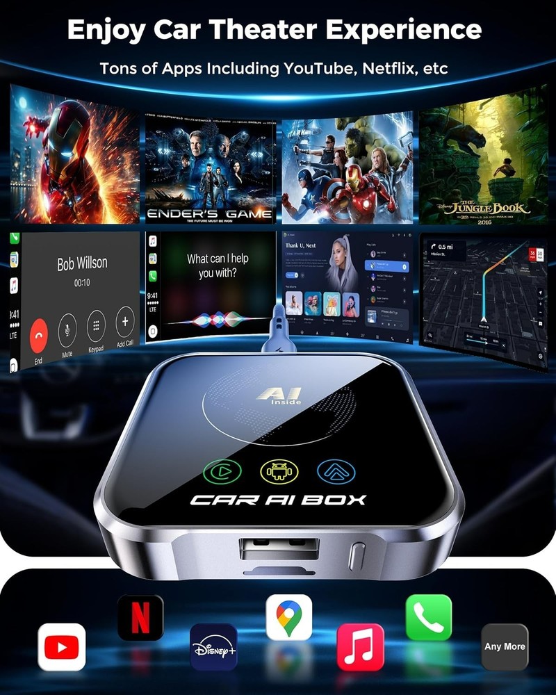 Magic AI Wireless CarPlay / Android Auto Upgrade Stream YouTube & Netflix