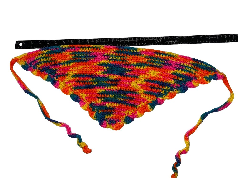 Handmade Crochet Head Bonnet Multicolor OSFA
