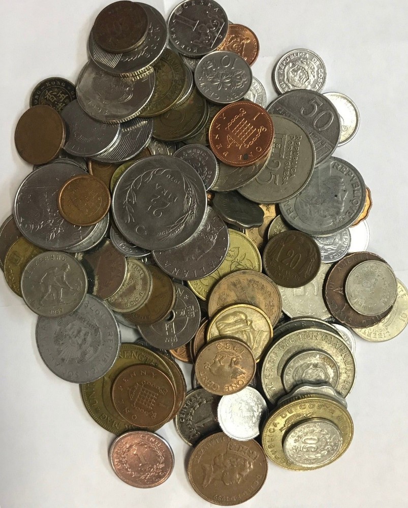 100 MIXED WORLDWIDE COINS - CIRCULATED & UNCIRCULATED