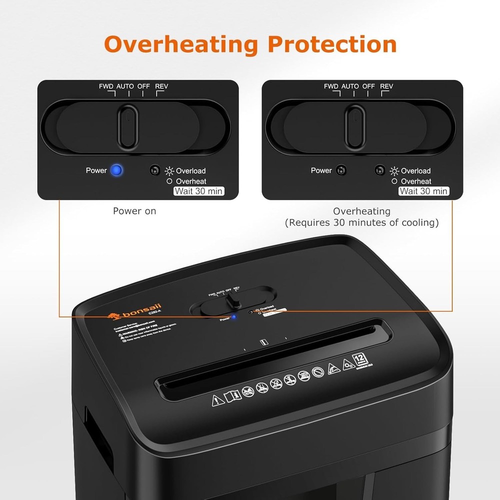 High Security Shredder, 12-Sheet Cross Cut, Quiet Operation