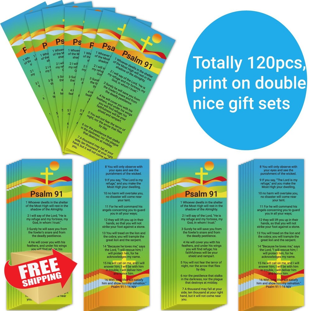 Bible Bookmarks Psalm 91 120 Christian Scripture Reading Gift