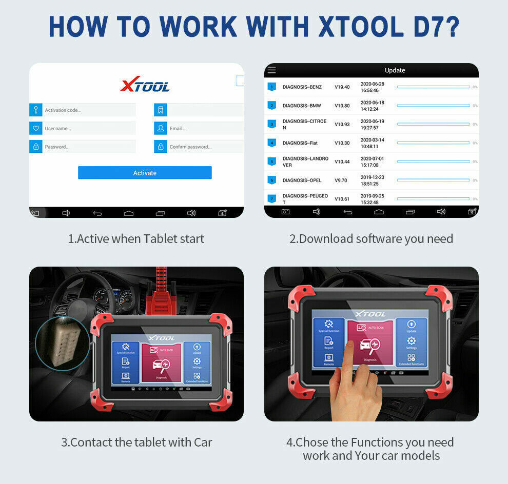 XTOOL D7 Bidirectional Full System OBD2 Auto Car Diagnostic Scanner Tool Coding