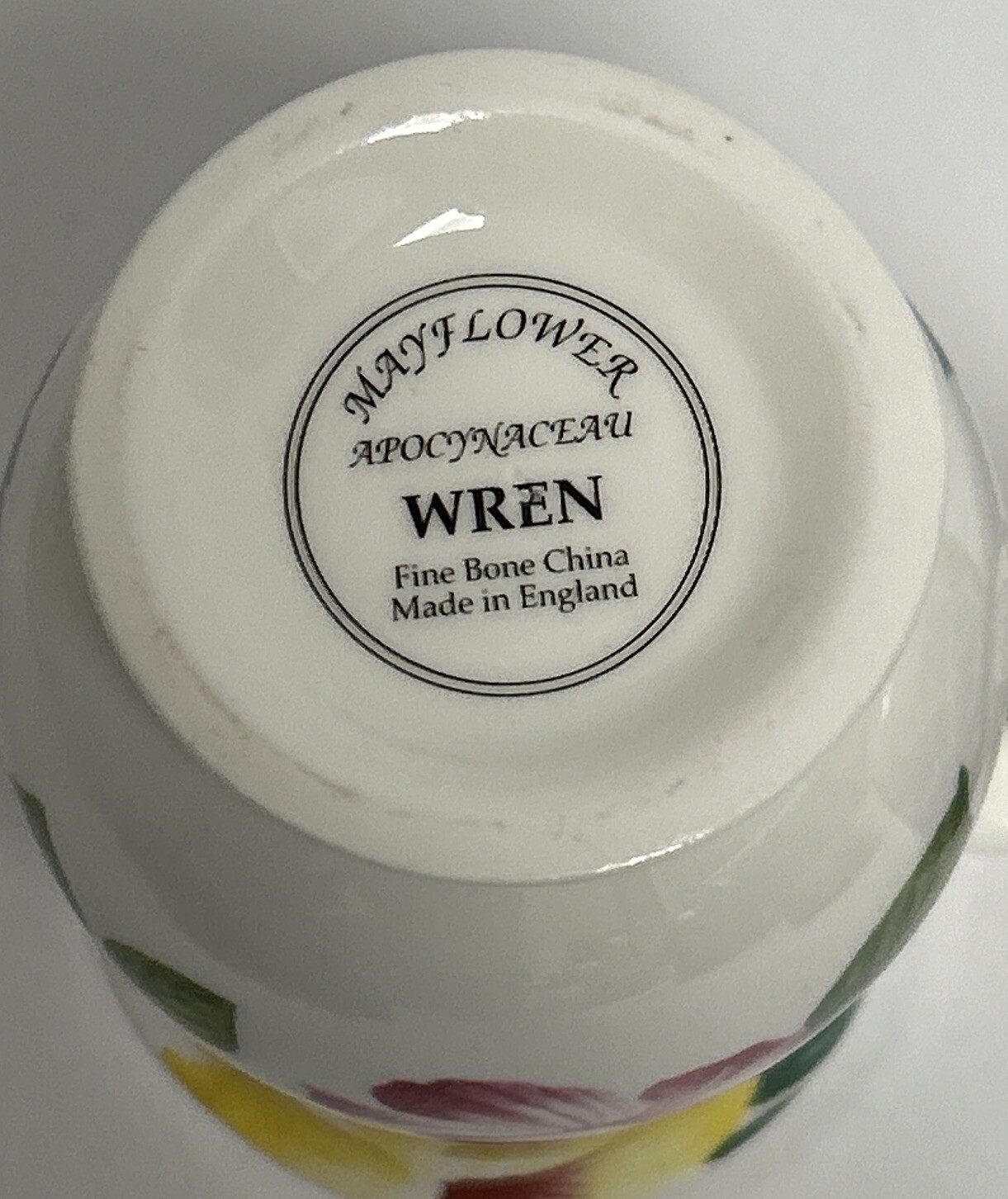 2 WREN china MUGS Mayflower Floral England Queen Elizabeth SHIP QE2 Tea Coffee