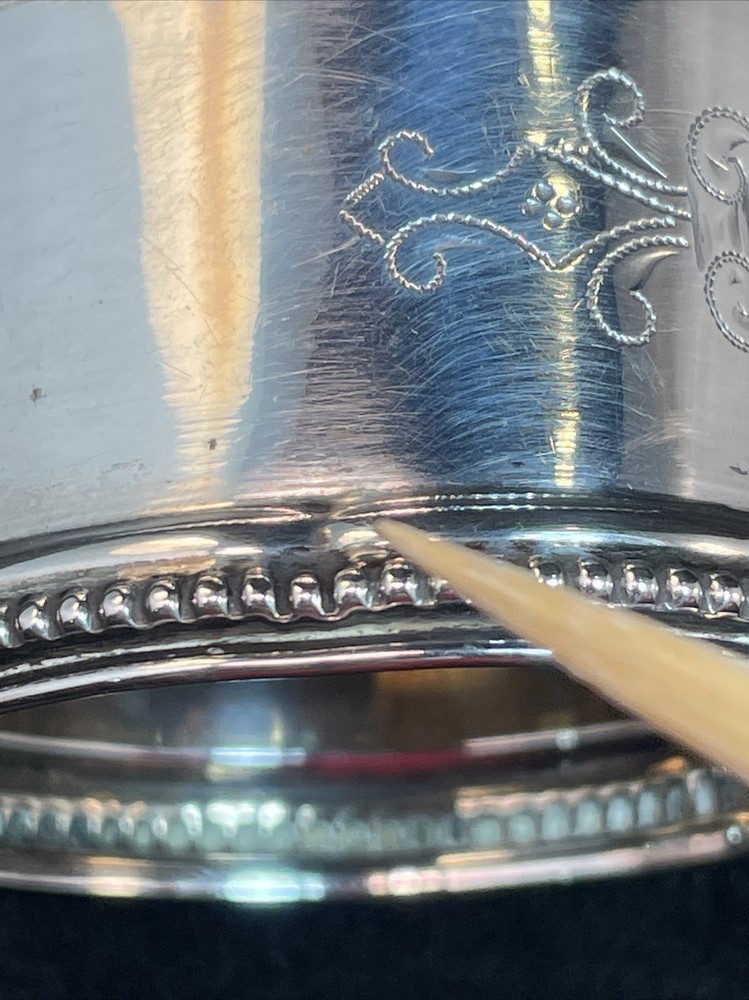 800 Sterling Silver Napkin Ring Name Engraved “Herbert”