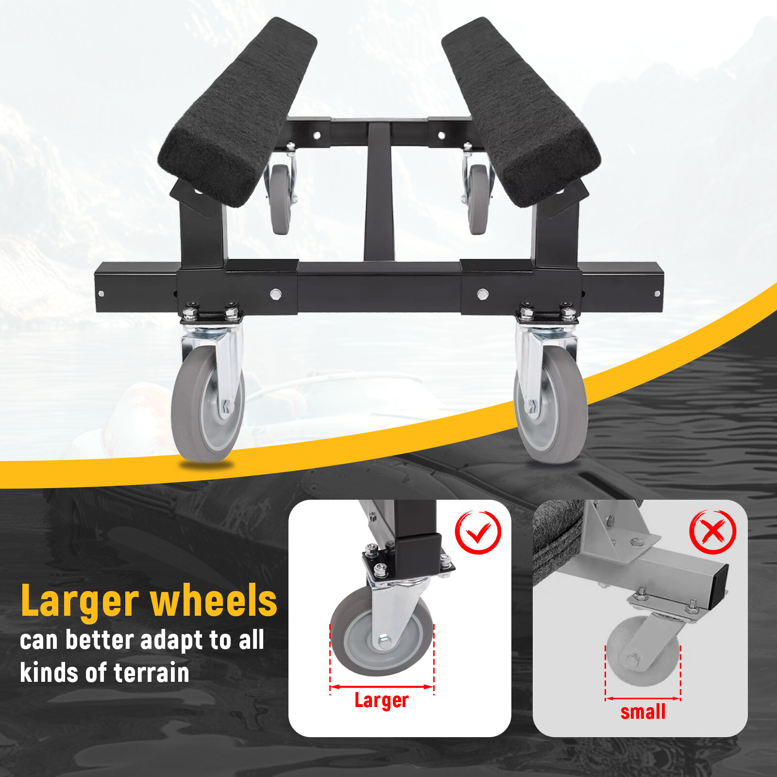 Heavy Duty Watercraft PWC Dolly Boat Jet Ski Stand Storage Cart 1400LBS