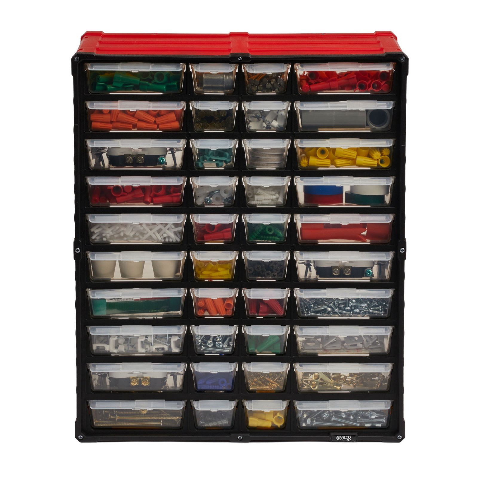 40-Compartment Small Parts Stprage Organizer, Red,NEW！