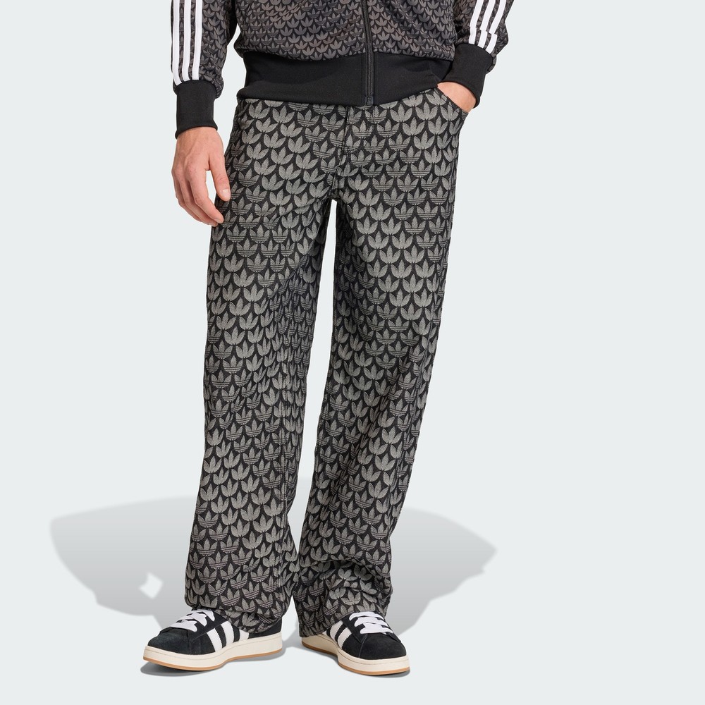 adidas men DENIM LOOSE MONOGRAM PANTS