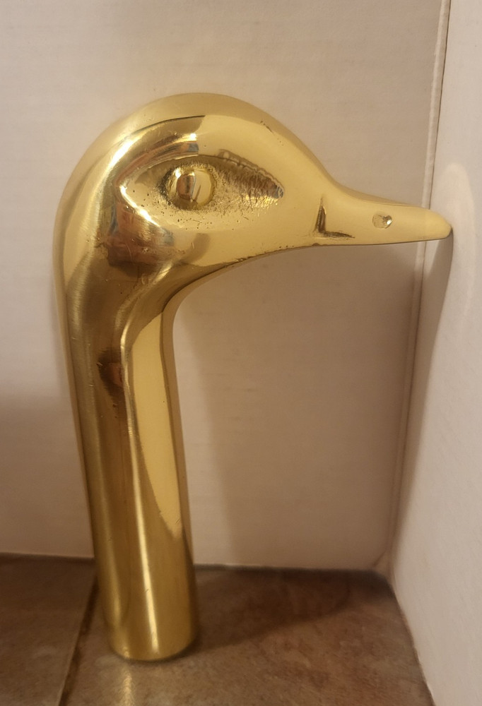 Vintage Cast Brass Duck Fireplace Tool Replacement Handle/M3