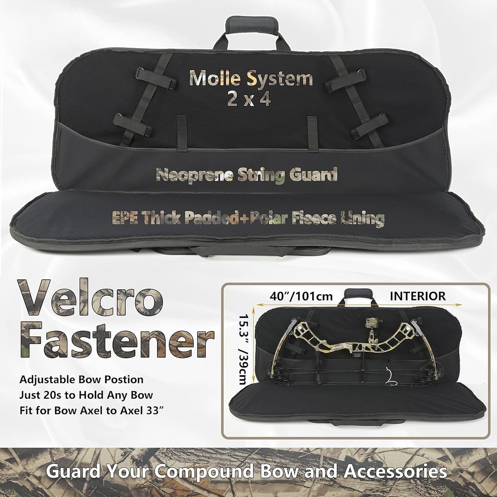 Compound Bow Case with Molle System - Neoprene Bow String Protection & ...