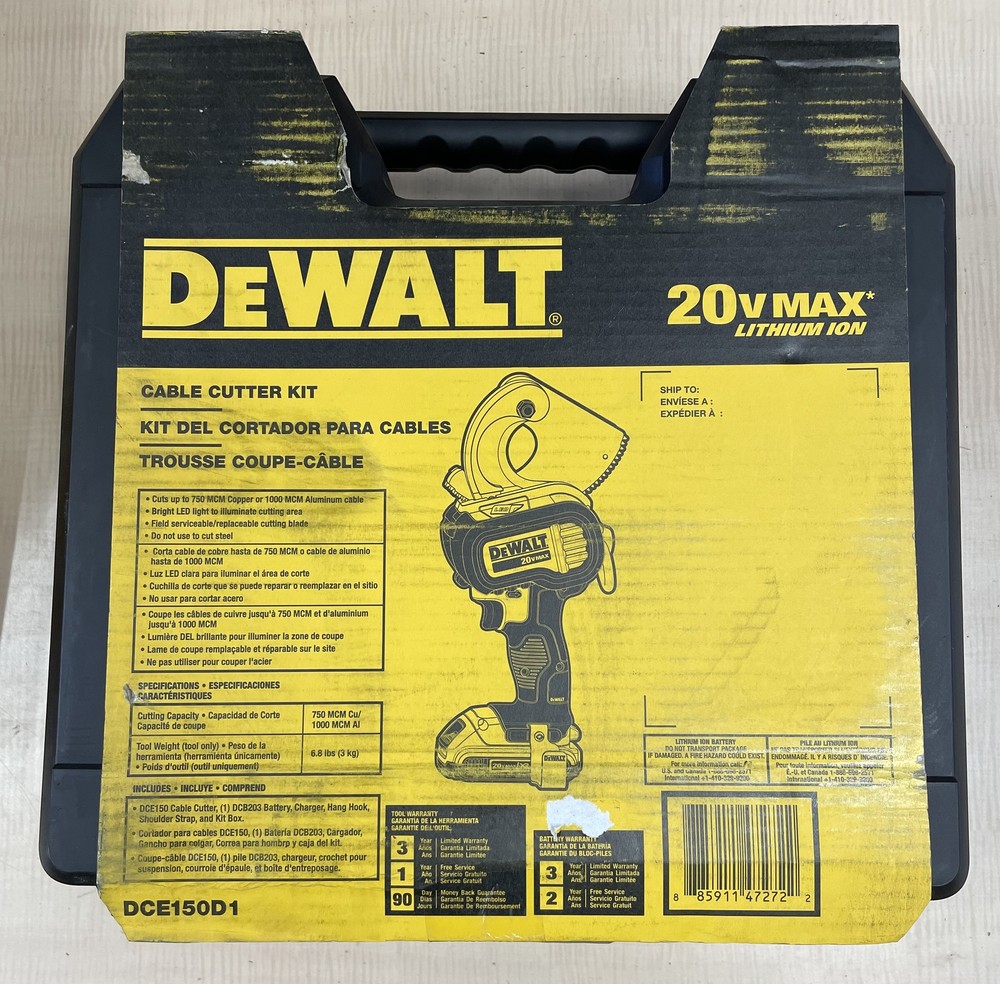 DEWALT 20V MAX Cable Cutter, Cordless, (DCE150D1) BARE TOOL ONLY