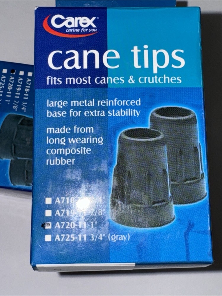 Carex Black Cane Tips 1" 2ct