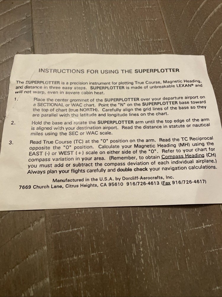 Unbreakable Super Plotter Rotating Azimuth Aviation Navigation Pilot Airplane