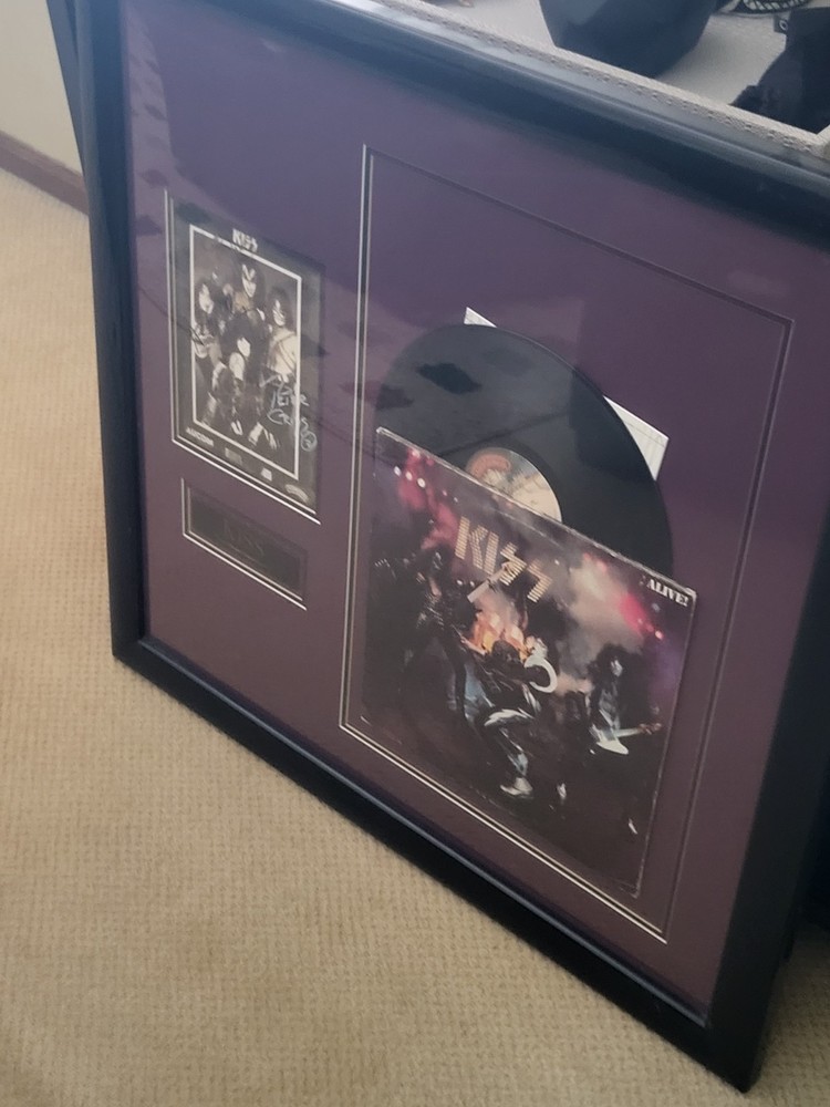 SIGNED KISS BAND MEMOROBILIA FRAMED FROM VEGAS