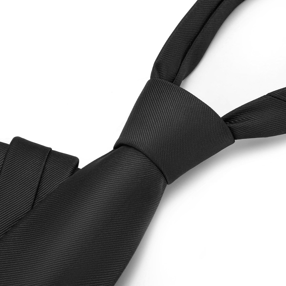 Junmaxroad Black Ties For Men Solid Color Formal Neckties 3.15" Medium,