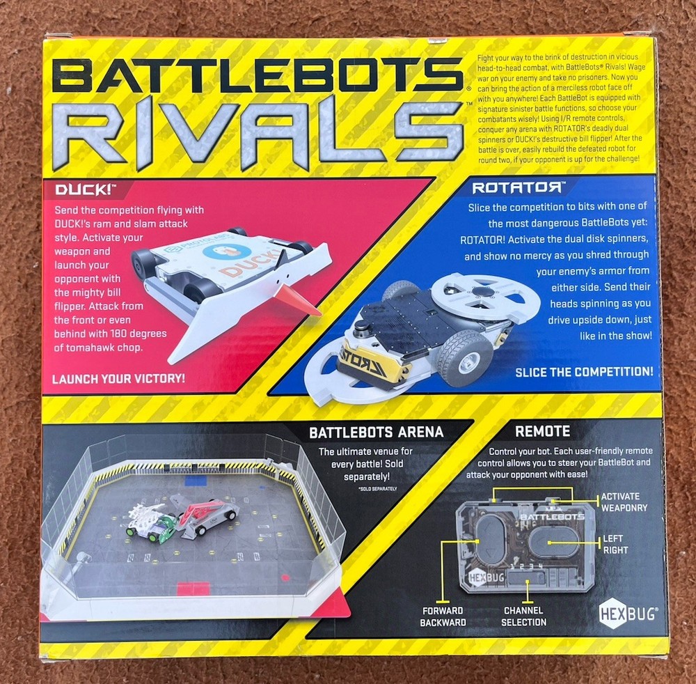 HEXBUG BattleBots Rivals 5.0 Duck vs Rotator Remote Control Combat Set New