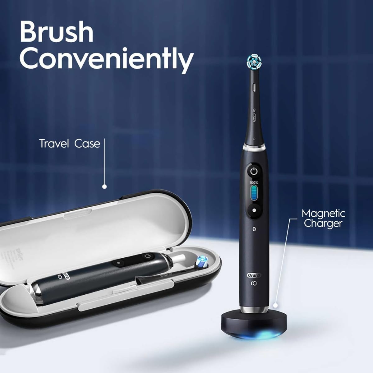 Oral-B iO9 Ultimate Electric Toothbrush, 7 Smart Modes, Pressure Sensor, Black