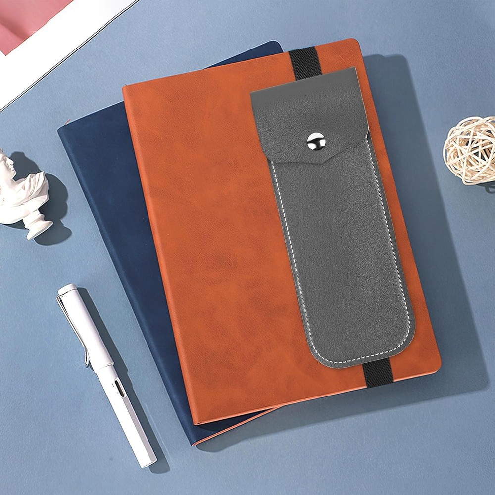 Multi-Functional Grey Pen Holder for Notebooks - Elegant and Practical Design