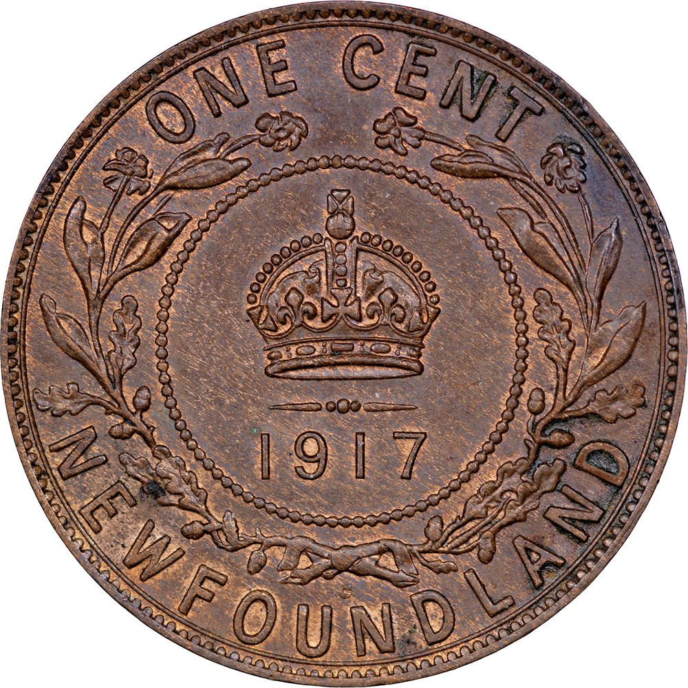 1917 1 Cent Newfoundland Canada ~ AU RB