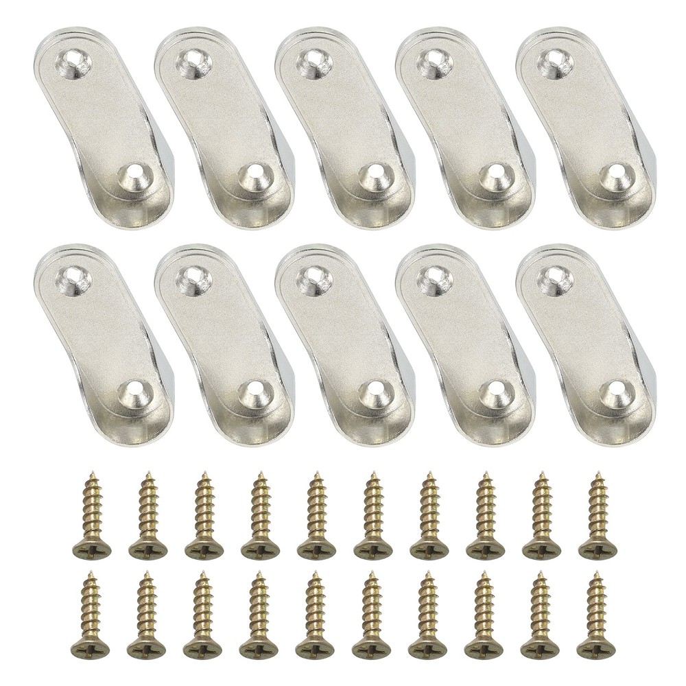 10 Pcs Oval Pcs Rod Holders, Bracket Fix Socket End Support for 16 Mm, Silver