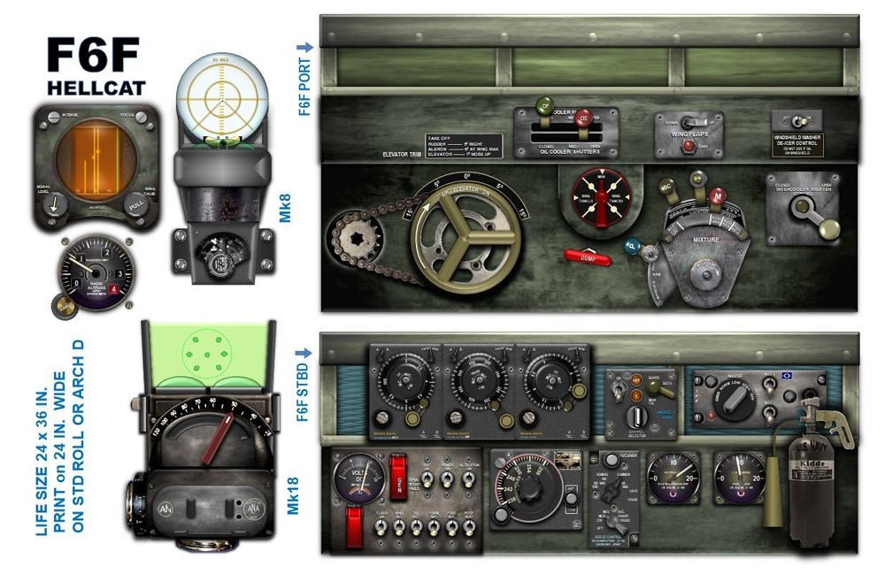 F6F HELLCAT COCKPIT instrument panel CDkit