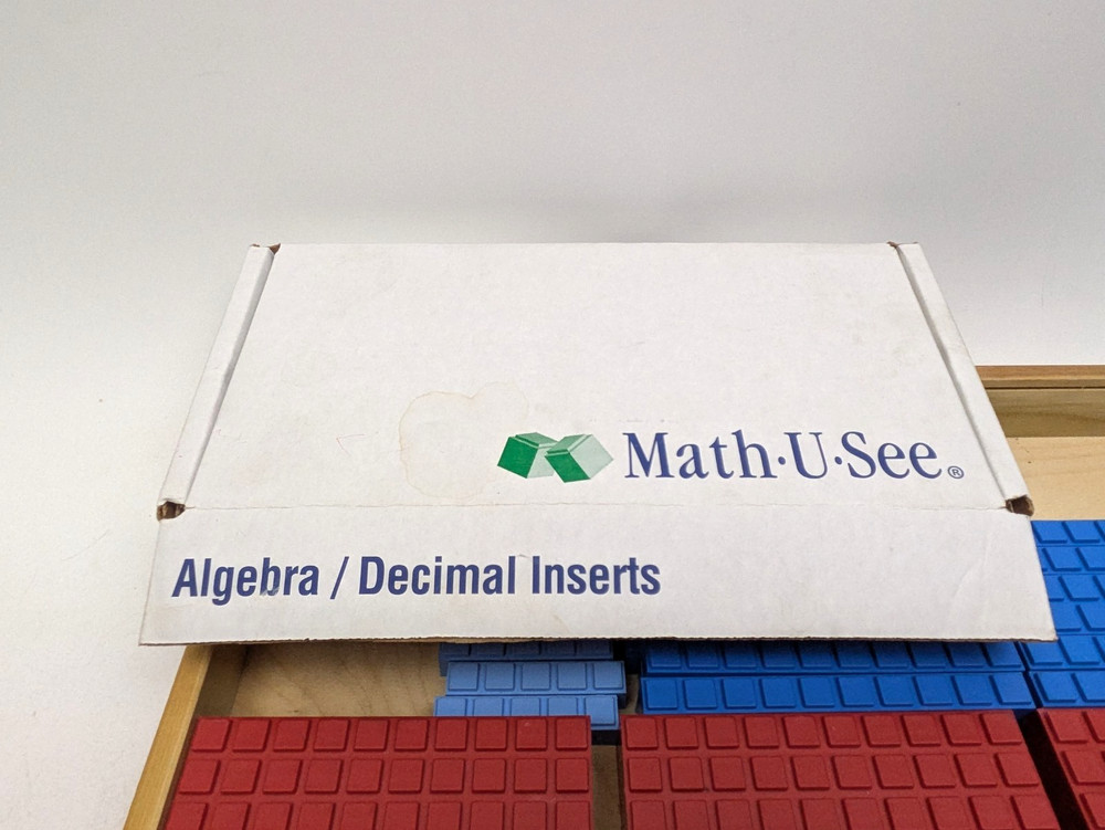 Math U See Manipulatives Integer Block & Algebra/Decimal Insert Kits Lot w/ Case