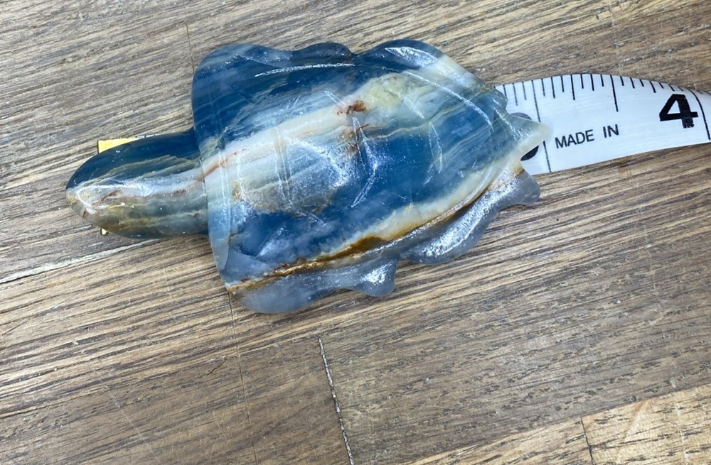 Blue Onyx Carved Turtle 3”