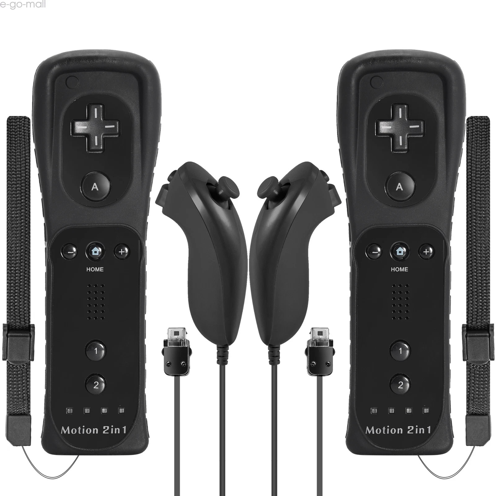 2Pack Built-in Motion Plus Wii Remote & Nunchuck Controller for Wii U Console