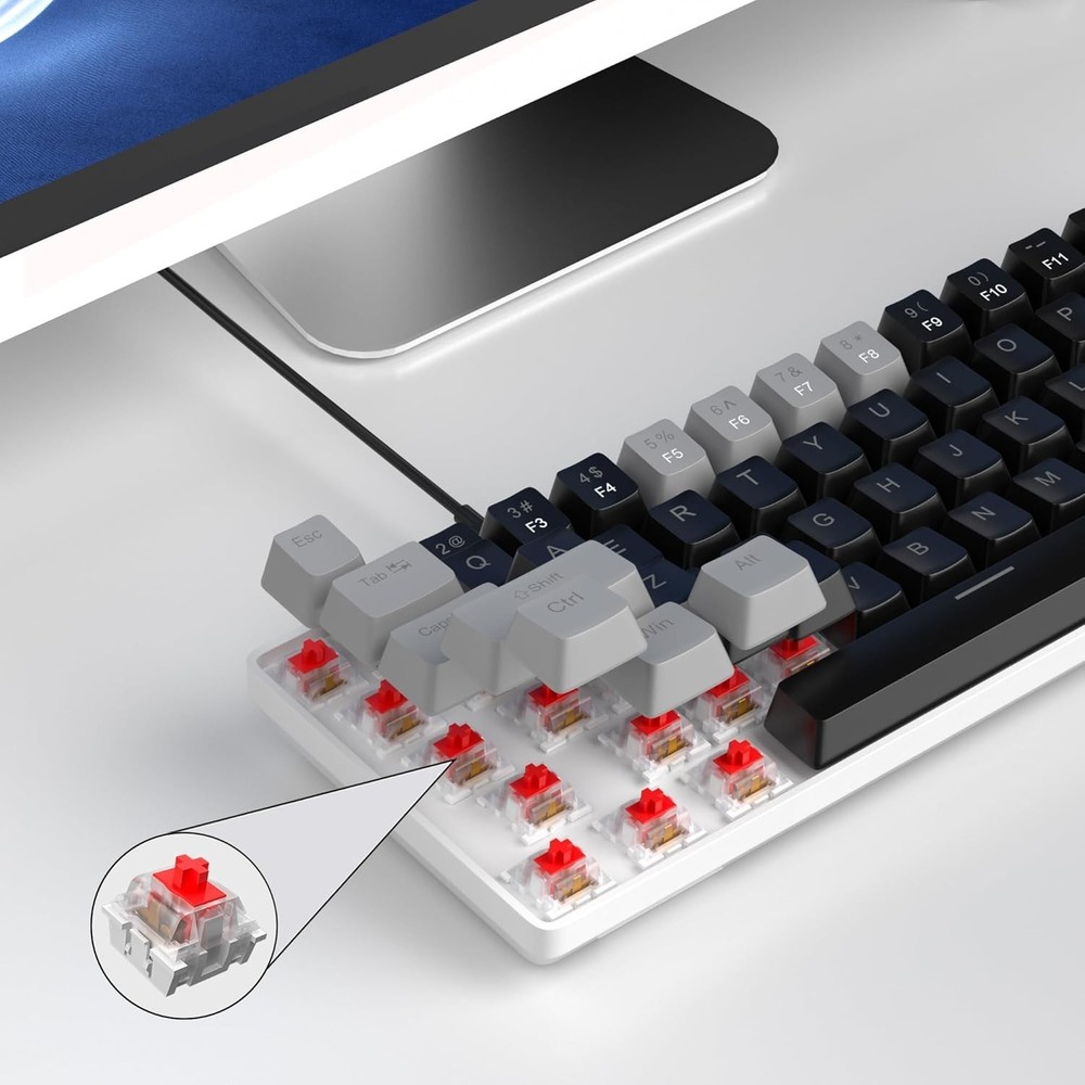 Space-Saving 68 Keys Mechanical Gaming Keyboard with USB Connectivity - MK-Box