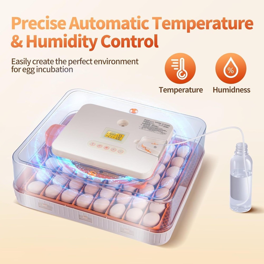 56 Egg Incubator with Auto-Turning, Hatching Temperature & Humidity Control