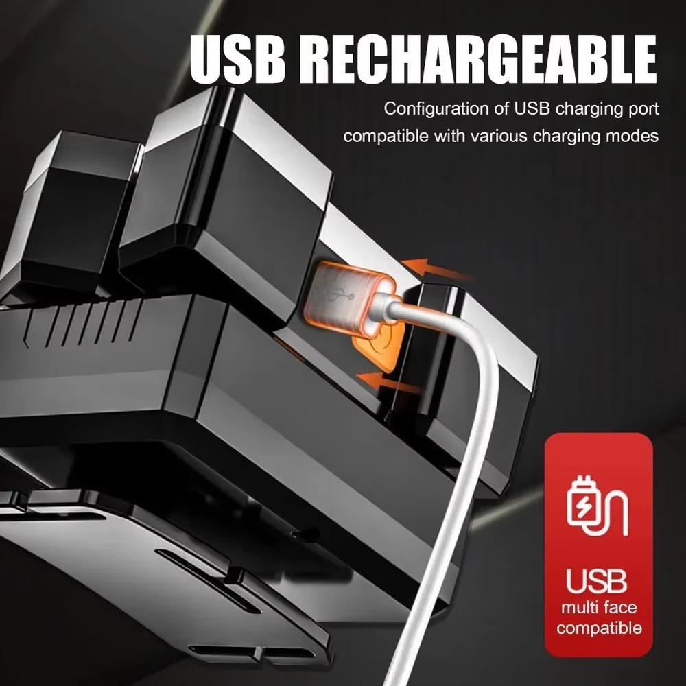 5 Leds Super Bright LED Headlights, USB Rechargeable Portable 4 Modes