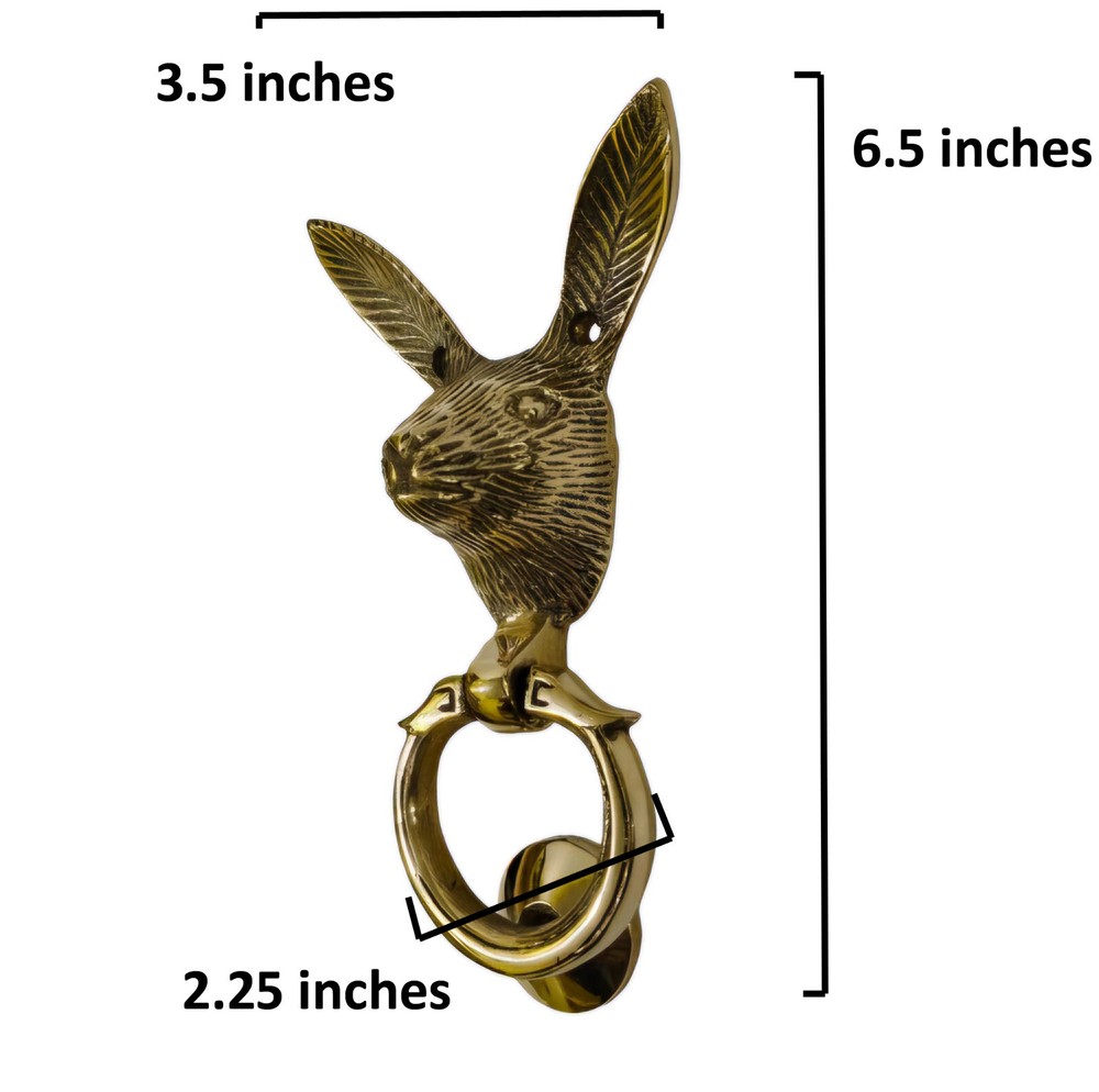Brass Hare Door Knocker Rabbit Solid Brass Knockers