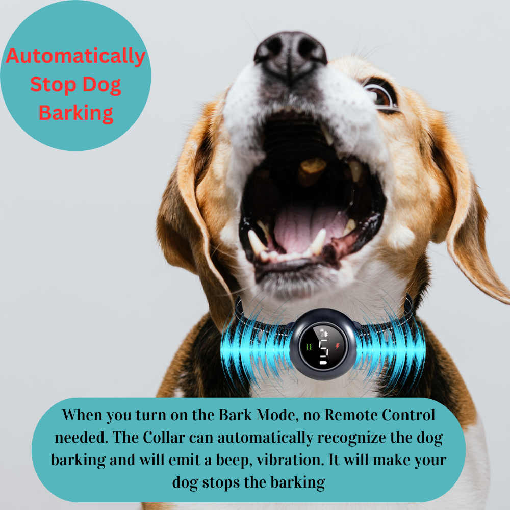 TQT 2-in-1 Dog Shock Collar and Dog Bark Collar with 3300FT Remote