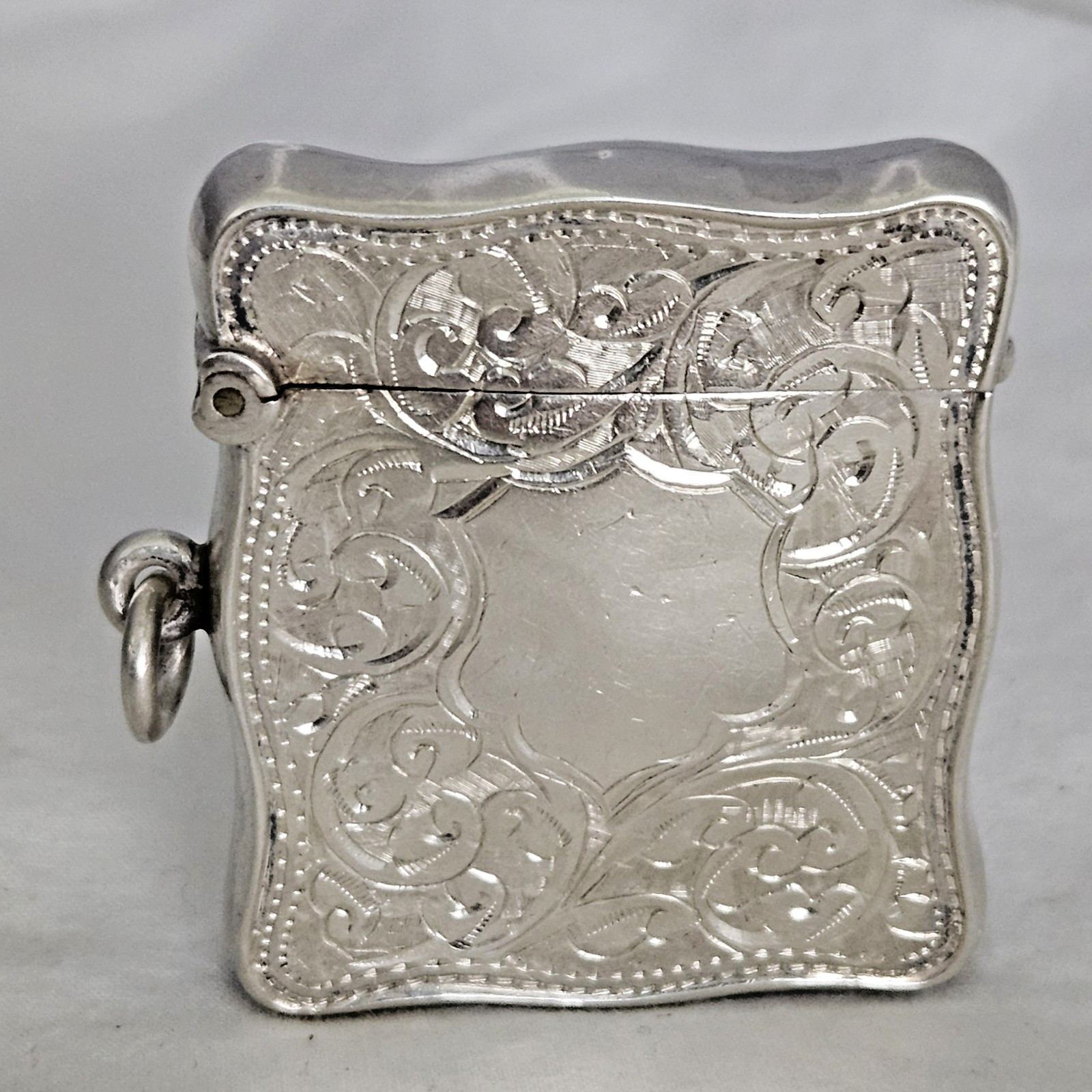 ART NOUVEAU STERLING MATCH SAFE BY SOLOMON BLANCKENSEE &SON LTD. BIRM, ENGLAND