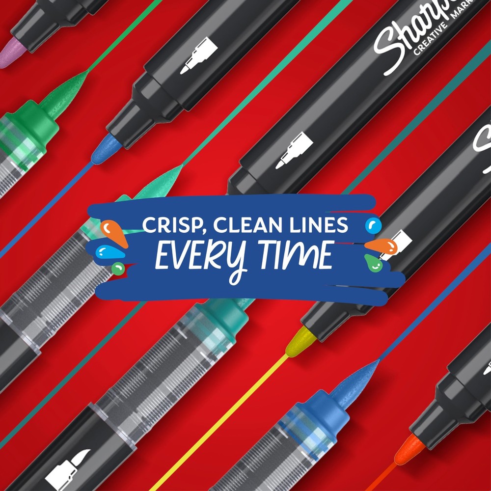 Sharpie Creative Markers, Water-Based Acrylic, Brush Tip, Office Product