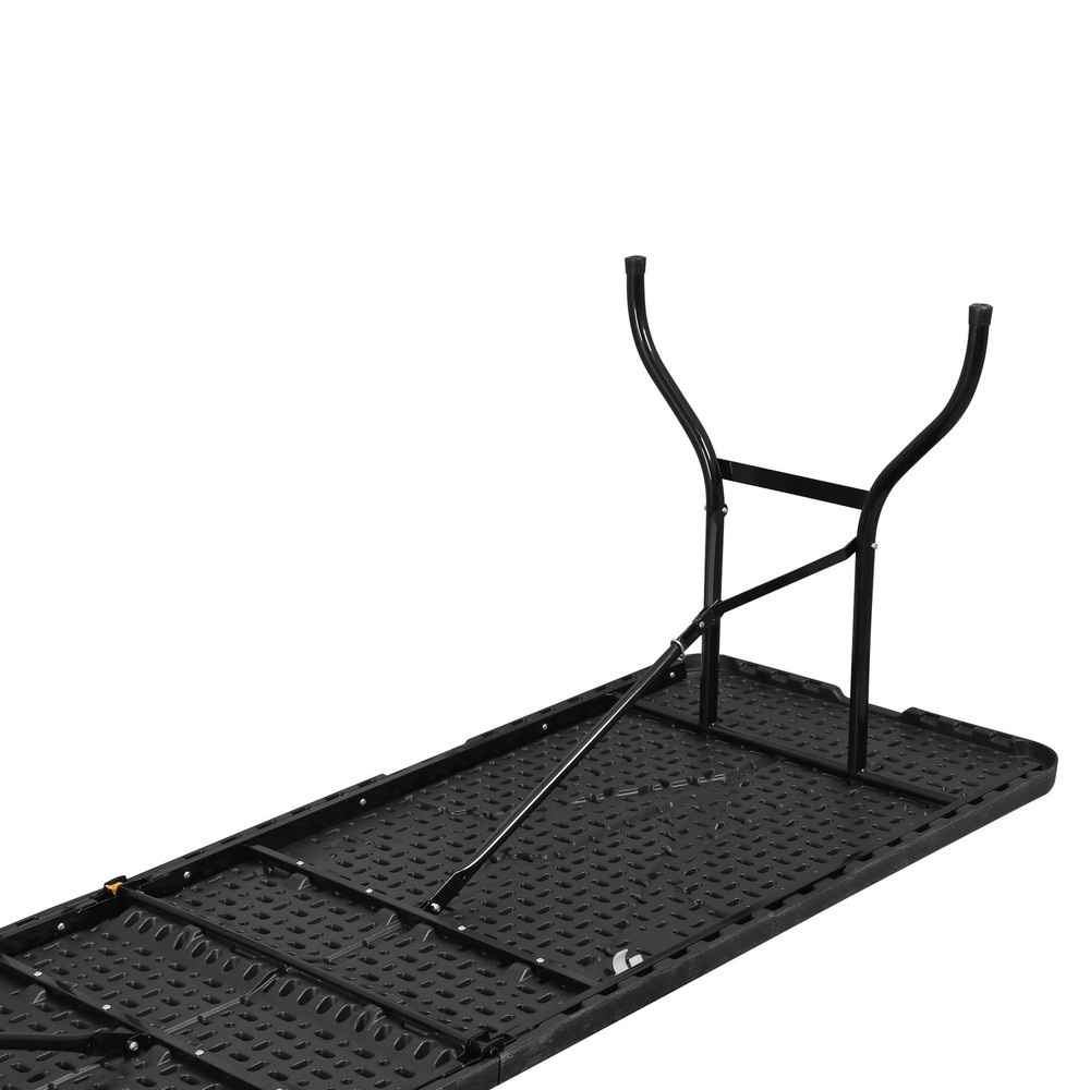 8FT Portable Folding Table Fold-in-Half Plastic Table for Dining Picnic Black