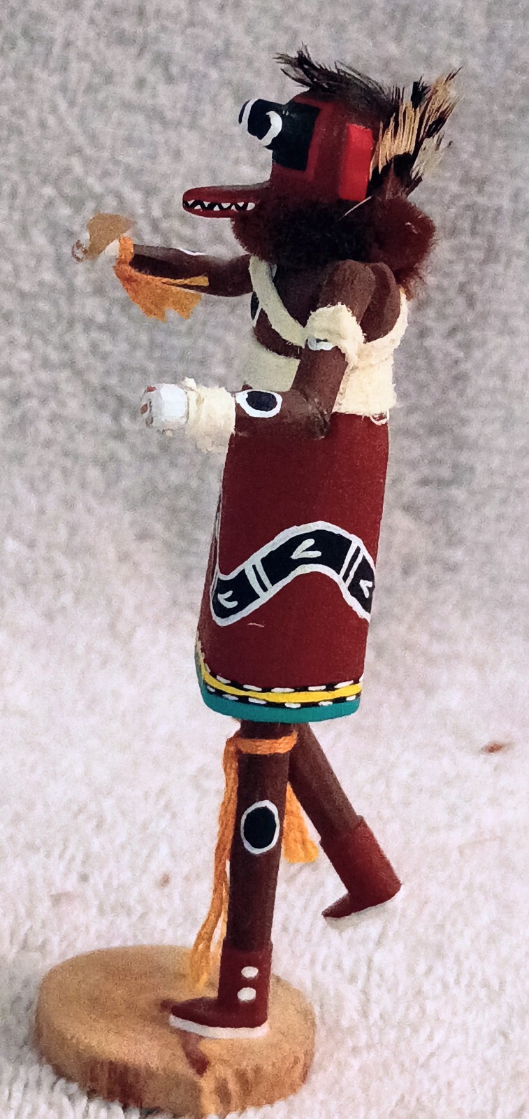 Two Miniature Hopi Kachinas Crow Mother And Bear Kachina Signed A.E. Lewis