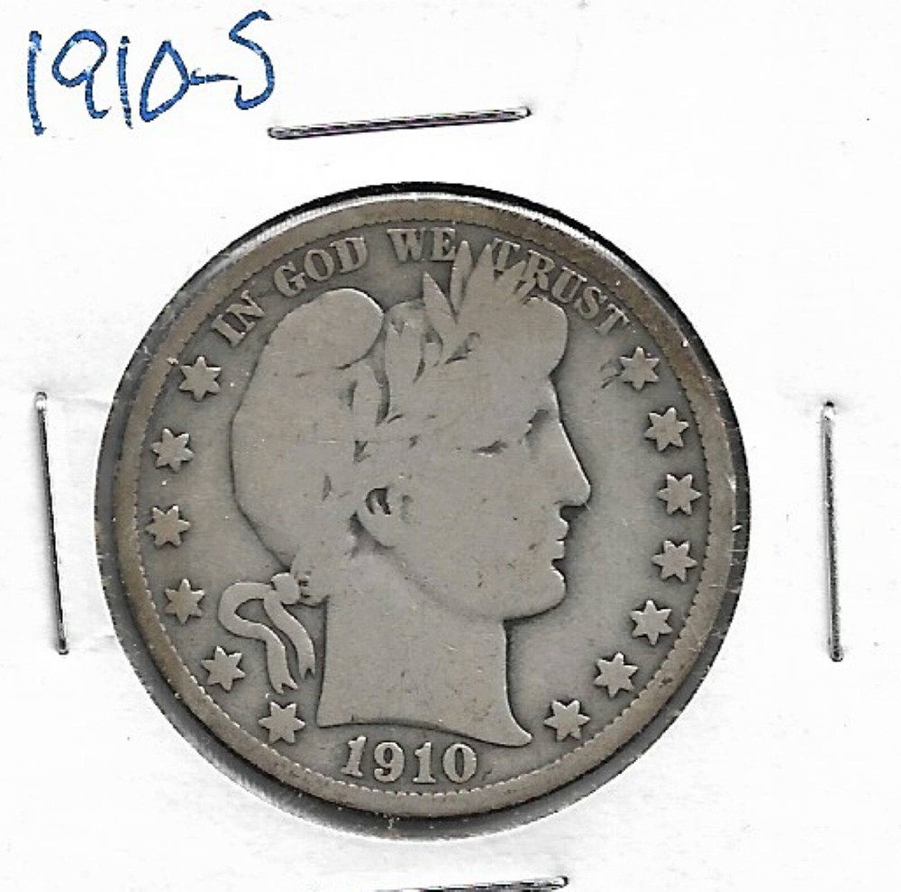1910-S Barber Half Dollar : Very Good