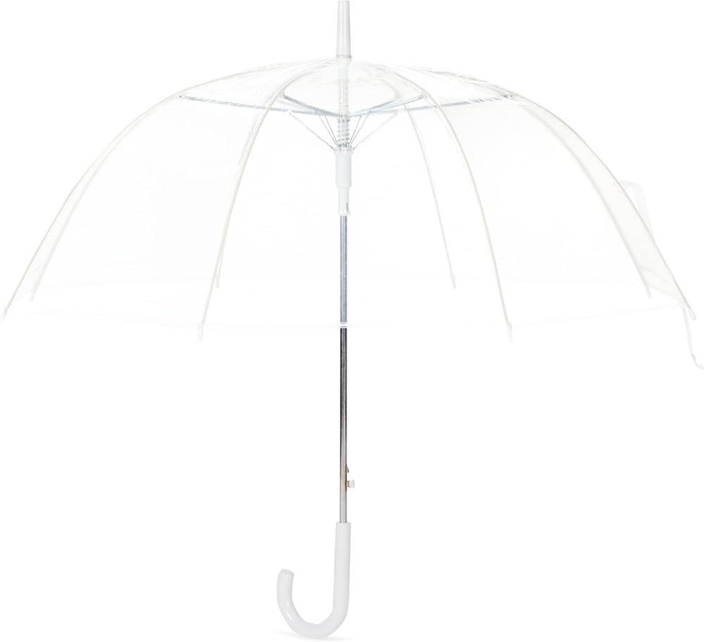 Amazon Basics Clear Umbrella for Rain, Wide Coverage (35" Canopy Diameter)