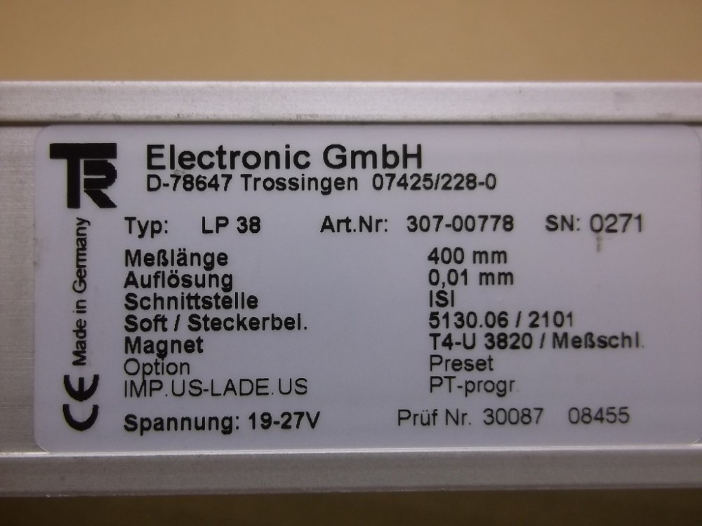 TR Electronic LP38/400, LP 38 /400, 307-00778 Linear encoder (LINJEL0058)