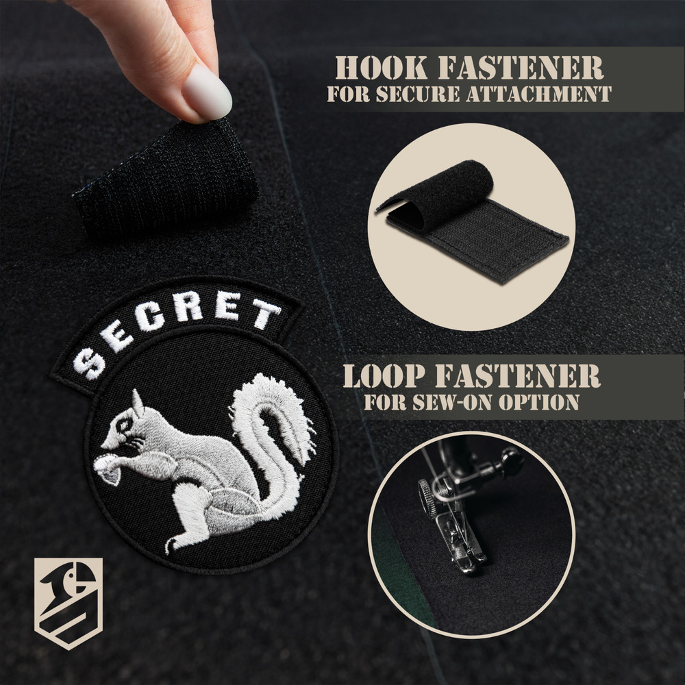 2Pcs Secret Squirrel Patch Set – Embroidered Tactical Military Patches
