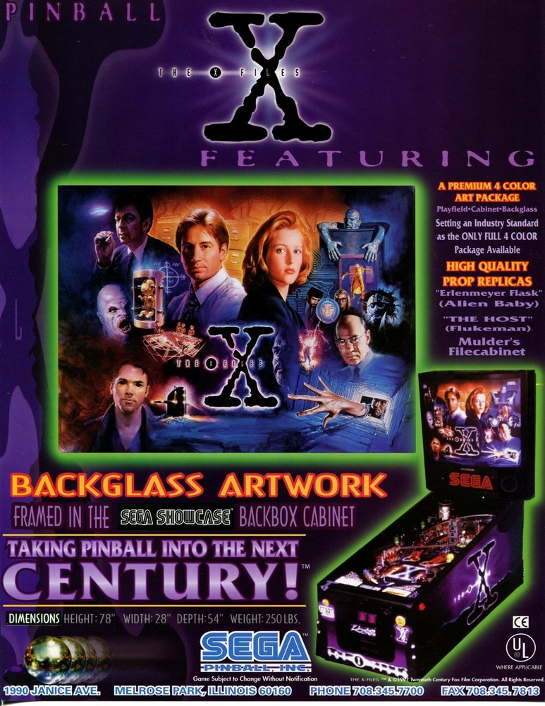 X Files Pinball Flyer / Brochure / Ad - Mint